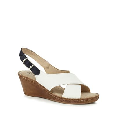 White 'Gino' mid heel wide fit sandals